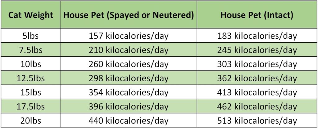 Nutritional Requirements of Spayed and Neutered cats