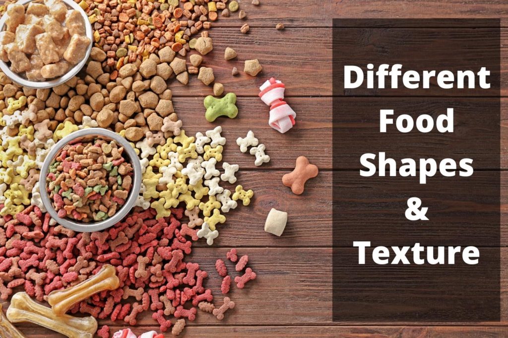 different cat food shapes and textures
